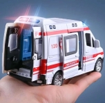 רק 5.3$/17 ש״ח לרכב צעצוע אמבולנס ממתכת בקנה מידה 1:32 עם אורות וצלילי סירנה!!