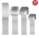 רק 15.7$/48 ש״ח לסט סכו״ם 24 חלקים מפלדת אל חלד בעיצוב יוקרתי עם 6 סכינים, 6 מזלגות, 6 כפות ו-6 כפיות לשולחן מרשים ואלגנטי!!