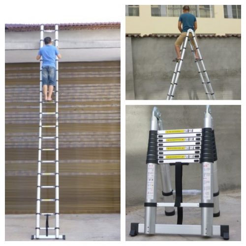 דיל מקומי: הנדימן? תתקדם! סולם אלומיניום טלסקופי כפול 16 שלבים 5 מטר Telescopic 726115 רק ב-₪799 עד הבית!