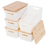 רק 21.9$/71 ש"ח (משלוח חינם בהגעה לסכום כולל של 49$ ומעלה) לסט של 6 קופסאות אחסון קטנות Anywish עם מכסי במבוק – מושלמות למגירות, מדפים, ארונות ומטבח!!