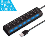 רק 3.2$/10 ש״ח למתאם USB HUB עם 7 יציאות ומתגי שליטה נפרדים לחיבור קל של מקלדת, עכבר, דיסק און קי ועוד במחשב אחד!!