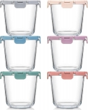 רק 25$/85 ש״ח (משלוח חינם בהגעה לסכום כולל של 49$ ומעלה) לסט 6 מיכלי אחסון מזון מזכוכית Snuvid עם מכסה צירים משודרג ותקן Airtight!!