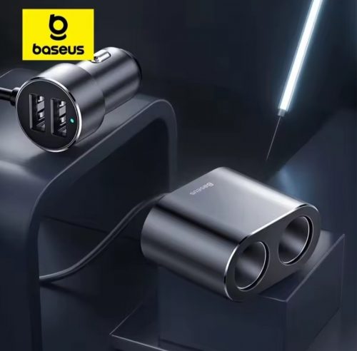 רק 8.2$/26 ש״ח למתאם טעינה לרכב מבית Baseus עם שני חיבורי USB, פיצול לשקע מצת וטעינה כוללת של עד 95W!!
