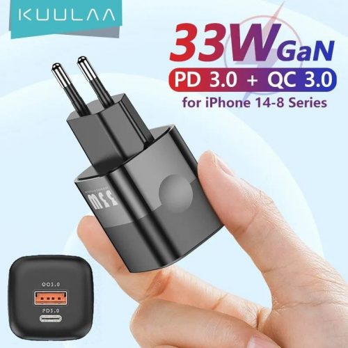 רק 6.4$\22 ש״ח למטען הקיר העוצמתי המהיר הנהדר KUULAA USB C Charger 33W GaN Type C PD!! 