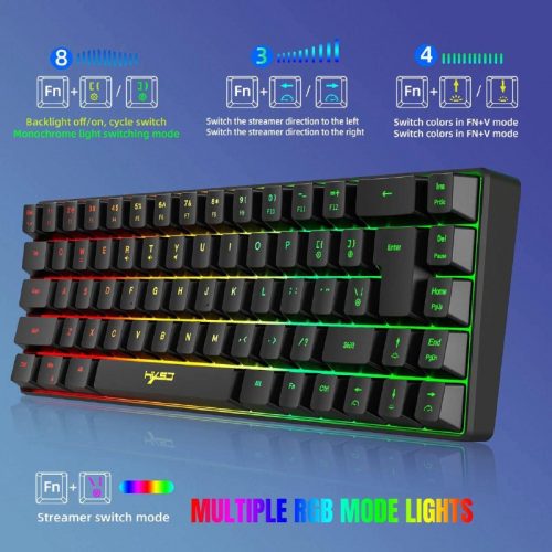 רק 16.9$/57 ש"ח למקלדת הגיימינג HXSJ V200 עם תאורת RGB צבעונית ותחושת מקשים מכנית אמיתית!!
