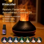 רק 8.5$/28 ש״ח למפיץ אדים ארומטי שולחני מבית Kinscoter בצבע שחור – עם תאורת "להבה" צבעונית, תמיכה בשמנים אתריים, חיבור USB ועיצוב שמכניס אווירה לכל חלל!!