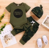 רק 6.2$/21 ש"ח לסט בגדים מושלם לתינוק – כולל בגד גוף עם הדפס “Mama’s Boy”, מכנסיים וכובע תואם!!