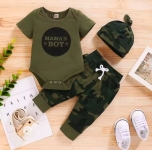 רק 6.2$/21 ש"ח לסט בגדים מושלם לתינוק – כולל בגד גוף עם הדפס “Mama’s Boy”, מכנסיים וכובע תואם!!