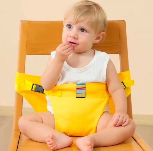 רק 2.7$/8 ש״ח למושב ארוחת ילדים נייד עם רצועות בטיחות, מתאים לכיסאות רגילים – פתרון מושלם לנסיעות ויציאות!!