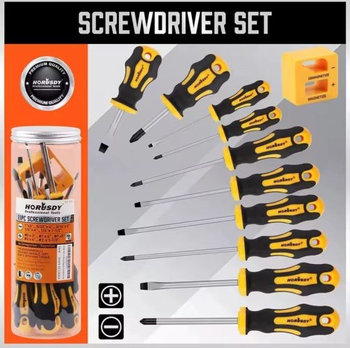 רק 11.9$/36 ש״ח לסט מברגים HORUSDY עם 11 חלקים וקצוות מגנטיים שמאפשר לבצע תיקונים בבית, בחשמל ובאלקטרוניקה בצורה נוחה ומדויקת!!