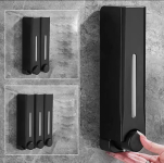 רק 6.4$/19 ש״ח למתקן קיר לסבון נוזלי או שמפו בנפח 420 מ״ל בעיצוב שחור יוקרתי התקנה ללא קידוח מושלם למקלחת ושירותים!!