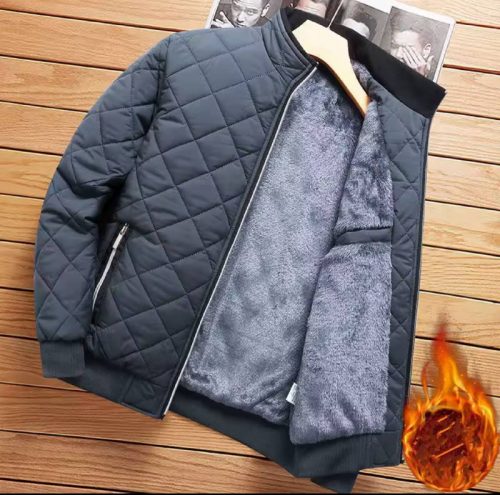 רק 18.1$/58 ש״ח לג׳קט בומבר מחמם עם ריפוד פליז ודוגמת מעוינים – מושלם לעונת המעבר ולחורף בסטייל נוח ומעודכן!!