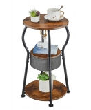 רק 24.9$/79 ש״ח (משלוח חינם בהגעה לסכום כולל של 49$ ומעלה) לשולחן צד עגול עם סל אחסון בד, שלוש קומות ושימוש חכם לחדרי מגורים וחללים קטנים!!