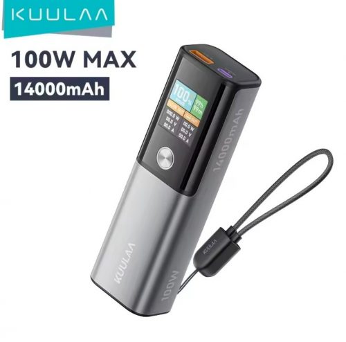 רק 23.6$/77 ש״ח למטען נייד KUULAA Power Bank 14000mAh עם טעינה מהירה של 100W – עוצמה ניידת שמטעינה אפילו מחשבים ניידים בקלות!!