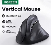 רק 9.6$/31 ש״ח לעכבר אנכי ארגונומי אלחוטי מבית UGREEN – להפחתת עומס בשורש כף היד ושליטה מדויקת לאורך כל היום!!