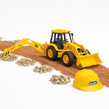 דיל מקומי: כמו גדולים! מבצע שווה על מחפרון JCB בגודל 52 ס"מ + קסדה מבית Bruder! רק ₪134 במקום ₪269 (50% הנחה)!!