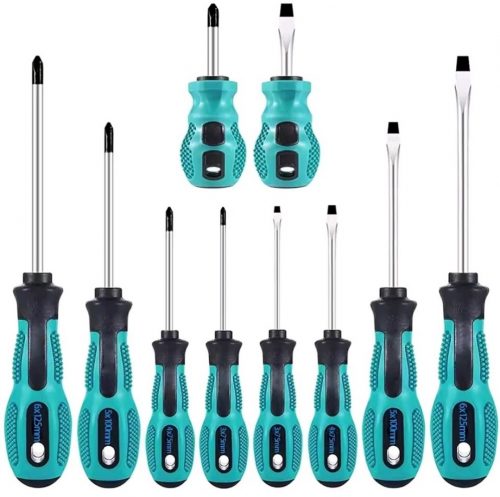 רק 10.4$/33 ש״ח לסט של 10 מברגים מגנטיים בגדלים שונים עם קצוות מחוזקים, ידיות נגד החלקה ועבודת פלדה איכותית!!