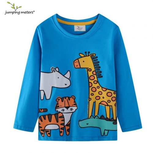רק 6.68$/21 ש״ח לחולצת הילדים הארוכה עם הדפסי חיות מבית Jumping Meters!!