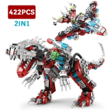 רק 7.9$/24 ש״ח לסט הרכבה של 422 חלקים לדינוזאור מכני אינדומינוס רקס או מטוס קרב לילדים חובבי לגו והרפתקאות עולם היורה!!