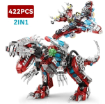 רק 7.9$/24 ש״ח לסט הרכבה של 422 חלקים לדינוזאור מכני אינדומינוס רקס או מטוס קרב לילדים חובבי לגו והרפתקאות עולם היורה!!