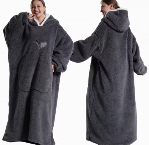 רק 23$/77 ש״ח לשמיכת פליז עבה ללבישה עם כובע וכיס קדמי ענק, מתאימה לגברים ולנשים!!