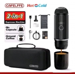 רק 47.7$/154 ש״ח למכונת אספרסו ניידת Cafelffe – מושלמת לשטח, תואמת קפסולות ופולי קפה וכוללת תיק נשיאה!!