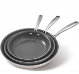 רק 34.9$/114 ש״ח מחיר סופי כולל הכל עד דלת הבית לסט המחבתות הקרמיות הלא־דביקות (8״/9.5״/11״) בצבע Ash Grey מבית Cookersway!!