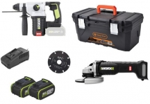 דיל מקומי: סט כלים 20V הכולל פטישון 24 מ"מ + משחזת זווית + ארגז כלים + 2 סוללות 4Ah + מטען + דיסק רק ב-₪1,299 במקום ₪1,799!!