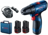 דיל מקומי: רק 395 ש״ח לסט מושלם של מברגה/מקדחה Bosch GSR 120 LI 12V + זוג סוללות 12V 2X2Ah ומטען המגיעים כולם במזוודה קשיחה מפוארת!!