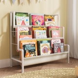 רק 24.99$/82 ש"ח (משלוח חינם בהגעה לסכום כולל של 49$ ומעלה) למדף ספרים לילדים בעיצוב מונטסורי עם שלוש שכבות עומק – מושלם לחדרי שינה, משחק וקריאה!!