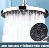 רק 6.6$/21 ש״ח לראש מקלחת עגול וענק בקוטר 25 ס״מ עם זרימה עוצמתית, גוף נירוסטה, טכנולוגיית חיסכון במים ופיות סיליקון לניקוי מהיר!!