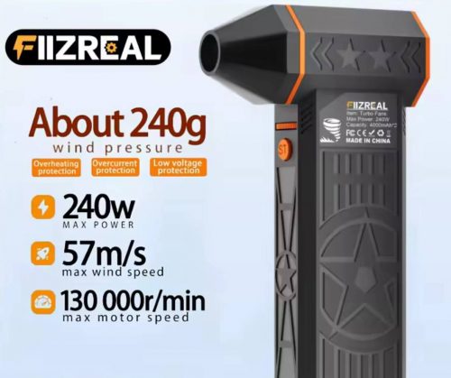 רק 15.6$/51 ש״ח למאוורר הטורבו העוצמתי Fiizreal X50 עם מנוע Brushless ומהירות סילון 57 מ׳ לשנייה!!