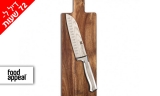 דיל מקומי: רק 99 ש"ח לסט סכין סנטוקו וקרש חיתוך Food Appeal דגם ONO!!