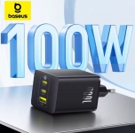 רק 18.7$/60 ש״ח למטען הקיר החכם מבית Baseus עם הספק ‎100W‎, טכנולוגיית GaN ו-3 יציאות USB/Type-C!!