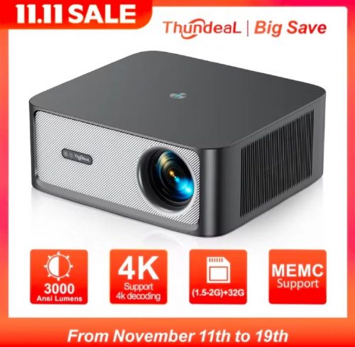 רק 192$/616 ש״ח למקרן הביתי החכם ThundeaL TD98Pro עם רזולוציית Full HD ותמיכה ב־4K, בהירות 3000ANSI ומערכת Android 11!!