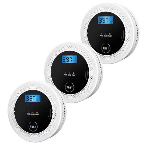 רק 30.0$/98 ש״ח מחיר סופי כולל הכל עד דלת הבית לסט הגלאי העשן ופחמן חד־חמצני (3 יח׳) עם תצוגה דיגיטלית מבית JNHCD!!