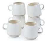 רק 24.9$/81 ש״ח (משלוח חינם בהגעה לסכום כולל של 49$ ומעלה) לסט של שישה ספלי קפה 11oz מבית PorGlaze – לעיצוב אלגנטי, שימוש יומיומי ונוחות מושלמת בכל משקה!!