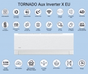 דיל מקומי: אין מחירים כאלה! מזגן עילי Tornado Aux Inverter X EU 12 9,550BTU עכשיו רק ב-₪949 עד הבית במקום ₪1,099!!