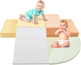 רק 68.9$/214 ש״ח מחיר סופי כולל הכל עד דלת הבית לסט טיפוס רך לפעוטות PATAZOK בתצורת 5 חלקים בצבע אפור, כולל קוביות ספוג ומנהרת זחילה למשחק בטוח, פעיל ומפתח בתוך הבית!!