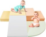 רק 68.9$/214 ש״ח מחיר סופי כולל הכל עד דלת הבית לסט טיפוס רך לפעוטות PATAZOK בתצורת 5 חלקים בצבע אפור, כולל קוביות ספוג ומנהרת זחילה למשחק בטוח, פעיל ומפתח בתוך הבית!!