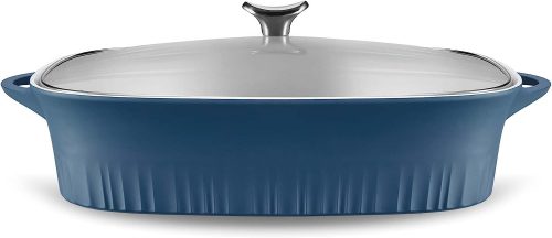 רק 70.9$/233 ש״ח מחיר סופי כולל הכל עד דלת הבית לתבנית צלייה יוקרתית CorningWare QuickHeat – יציקת אלומיניום קלה, ציפוי קרמי נון-סטיק ומכסה זכוכית!!