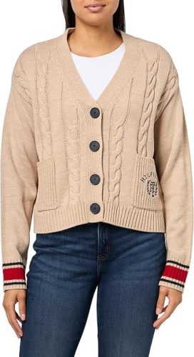 רק 34.9$/113 ש״ח (משלוח חינם בהגעה לסכום כולל של 49$ ומעלה) לקרדיגן קז'ואלי בסגנון קולג' Tommy Hilfiger עם גזרה רחבה, עיצוב כבלים ובד רך במיוחד!!