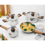 דיל מקומי: רק 399 ש״ח במקום 479 ש״ח לסט כלי בישול 7 חלקים Tramontina Brava מנירוסטה איכותית עם בסיס תלת־שכבתי לפיזור חום אחיד ובישול מהיר ומדויק!!