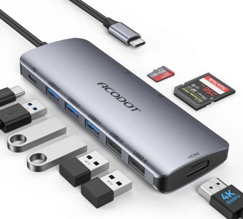 רק 15.9$/53 ש"ח (משלוח חינם בהגעה לסכום כולל של 49$ ומעלה) למתאם ה־USB-C החכם מבית Acodot עם 9 חיבורים ותמיכה באיכות 4K@60Hz!!