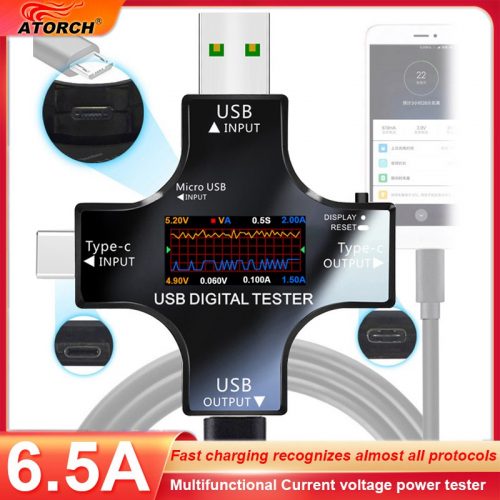 רק 9.9$\36 ש״ח לטסטר הדיגיטלי הנהדר ATORCH Type-C PD USB Tester!!