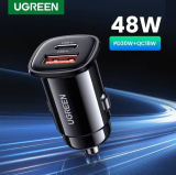 רק 5.4$/18 ש״ח למטען מהיר במיוחד לרכב מבית UGREEN עם חיבור Type-C בהספק 30W + חיבור USB-A 18W – טעינה מהירה לשני מכשירים במקביל!!
