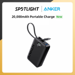 רק 32.9$/122 ש״ח למטען נייד 20000mAh אנקר A1647 Anker Power Bank עם כבל וסטנד מובנים!!