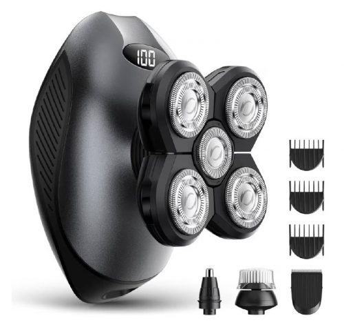 רק 23.3$/76 ש"ח מחיר סופי כולל הכל עד דלת הבית למכונת הגילוח החשמלית מבית WEQOEE מדגם FK-8606 – 5 ב־1 לגילוח ראש, פנים וגוף!!