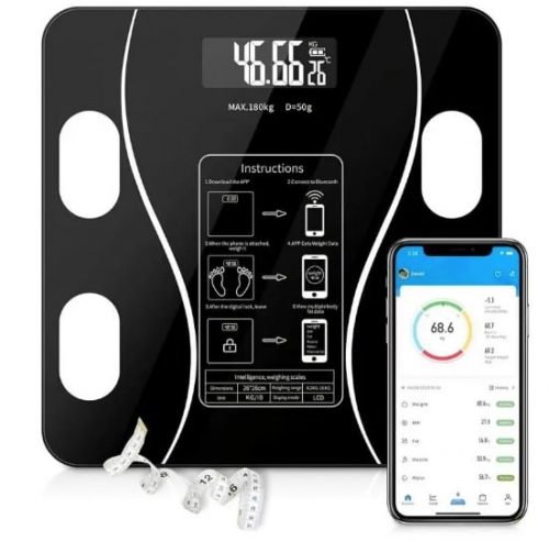 לחטוף!! מחיר מתנה!! רק 5.3$\19 ש״ח למשקל חכם נטען עם התממשקות לאפליקציה ייעודית, מודד משקל, BMI, אחוזי שמן ועוד פרמטרים רבים!!