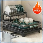 לחטוף!! רק 8.8$/30 ש״ח עם הקופון IFPOOVYL למתקן לייבוש ואחסון כלים דו קומתי עם ניקוז למים עודפים!!